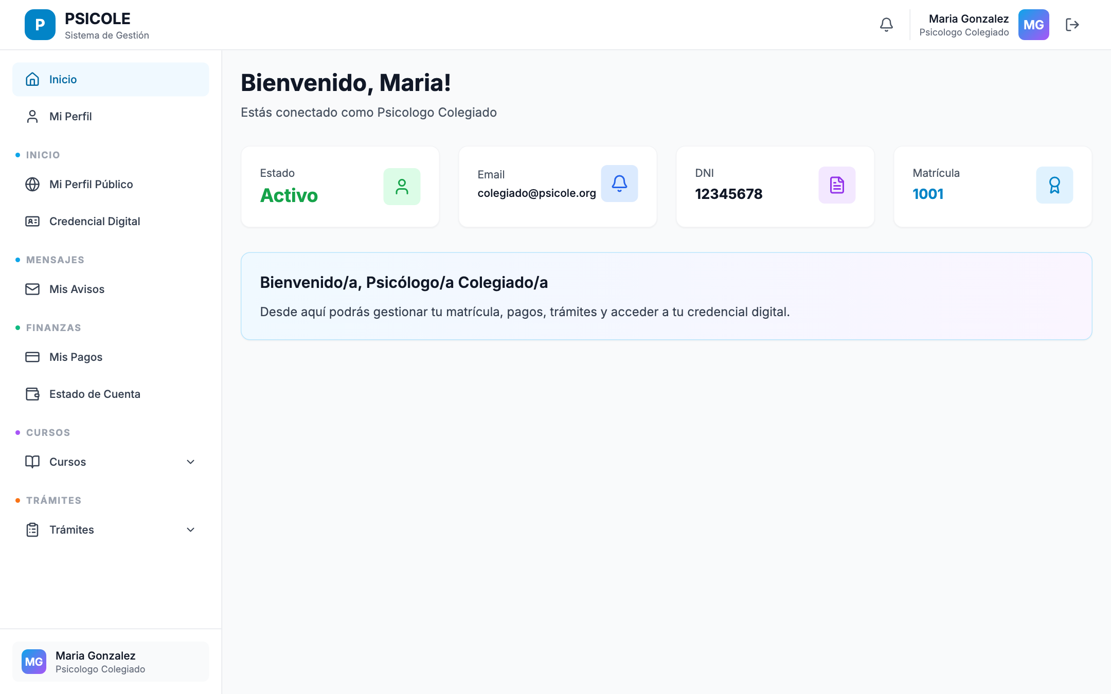 Panel principal con resumen de deuda y próximo vencimiento