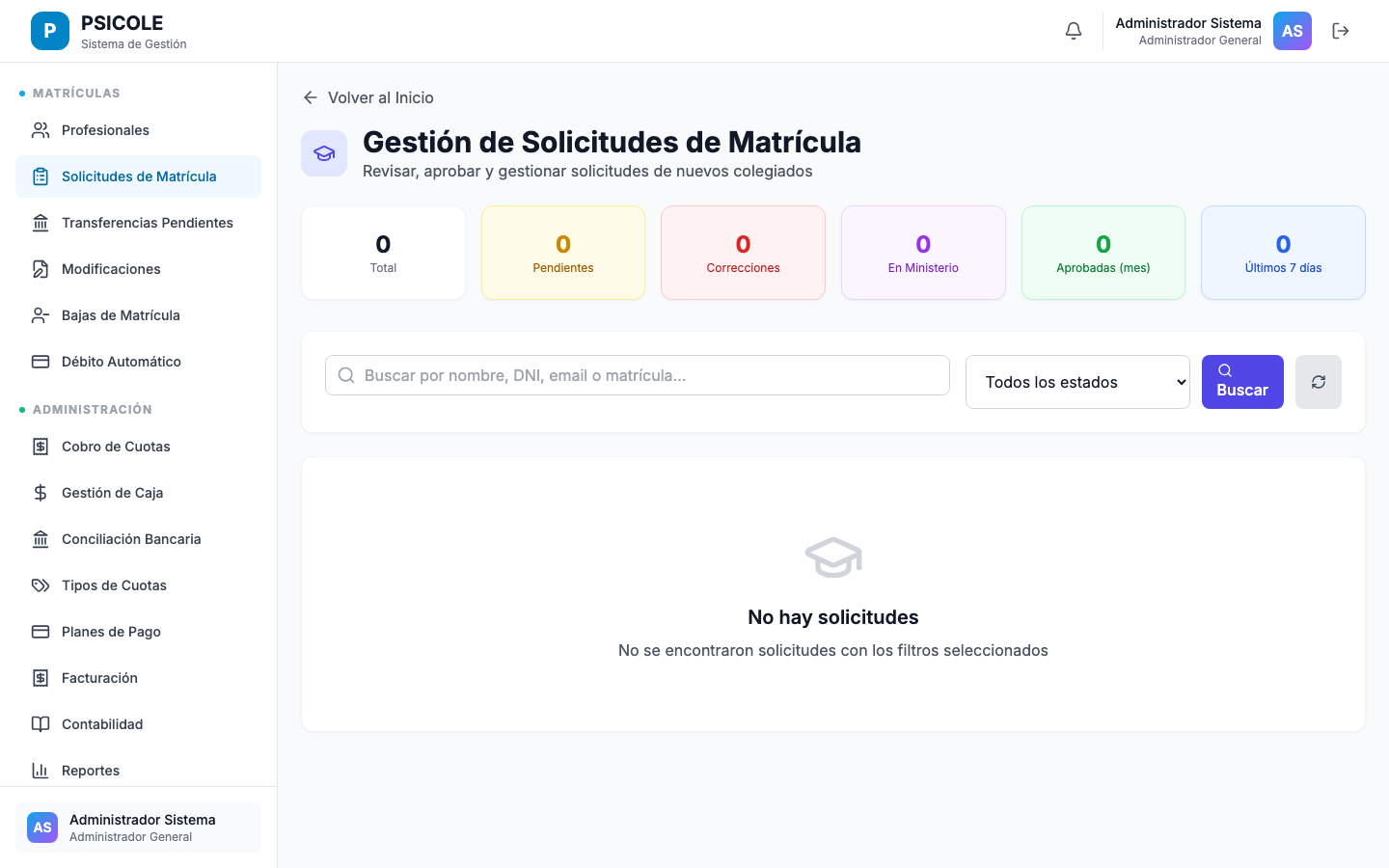 Pantalla de aprobación definitiva: número ministerial para un alta nueva o número conservado para un pase post-provisorio