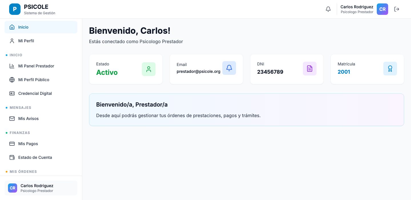 Portal de prestadores y órdenes de obra social
