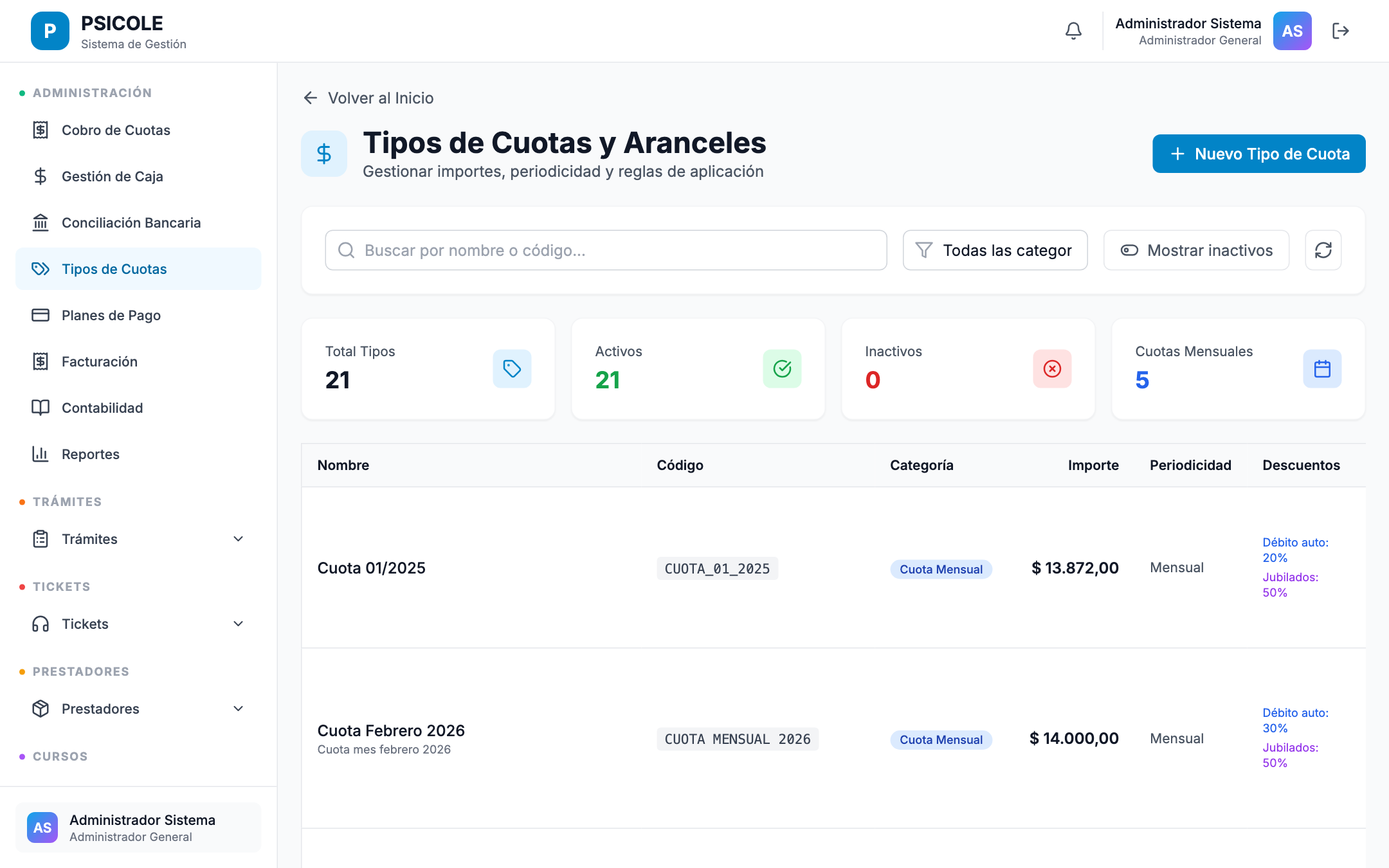 Editor de tramos de mora con rangos de días y porcentajes