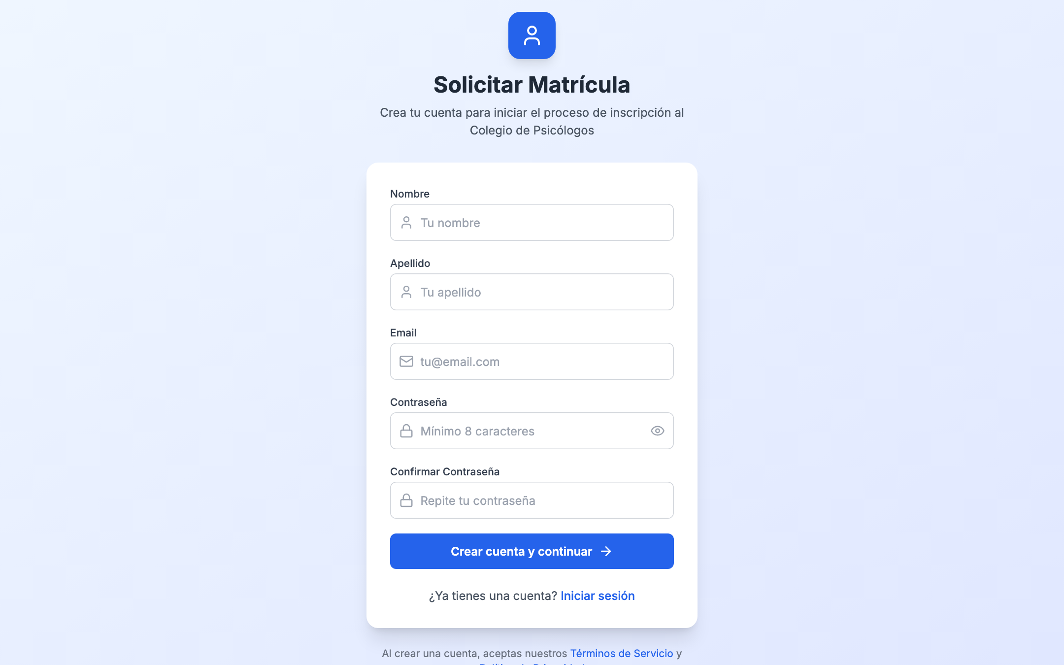 Formulario de datos personales con validación de CUIT en tiempo real